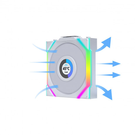 Lian Li UNI FAN SL WIRELESS LCD 3x120mm Beyaz Kasa Fanı (G99.12SLLCD1W3W.00)