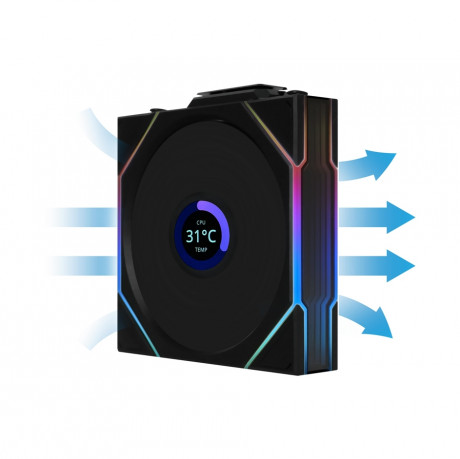 Lian Li UNI FAN TL WIRELESS LCD 1x120mm Siyah Kasa Fanı (G99.12TLLCD1W1B.00)