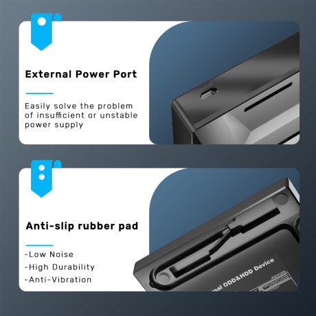 UNITEK HARİCİ DVD-RW USB TYPE-C/A+5in1 DOCK T1037A