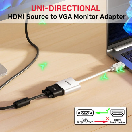 UNITEK HDMI TO VGA DÖNÜŞTÜRÜCÜ 1080P&60Hz(Y-6333C)